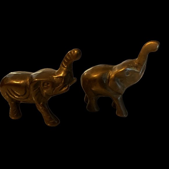 VTG Bronze Elephants Family Of 4 Set Great Patina No Mark Collectables Pre-Owned - Picture 9 of 12